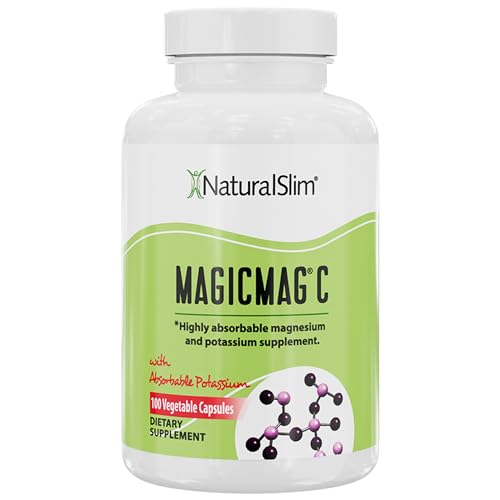 NaturalSlim MagicMag C Magnesium Capsules - Sleep Support, Heart Health, Muscle Relief - 100ct