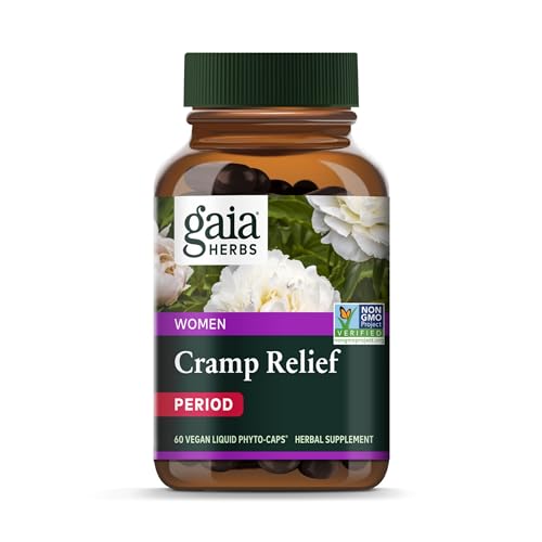 Gaia Herbs Cramp Relief - Herbal Support for Hormone Balance & Menstrual Comfort - 60 Vegan Caps