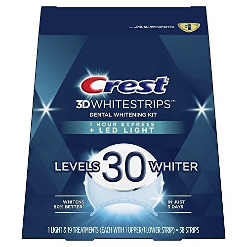 Crest 3DWhitestrips Teeth Whitening Kit - 30 Levels Whiter, Enamel Safe, 19 Treatments