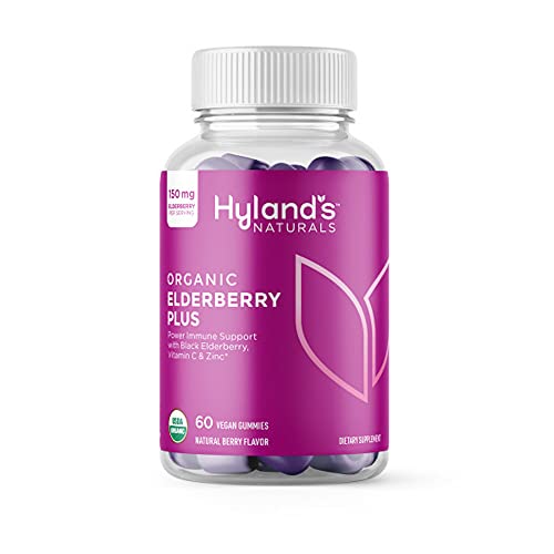 Hyland's Organic Elderberry Gummies - Immune Support with Zinc & Vitamin C, Vegan - 60 Count