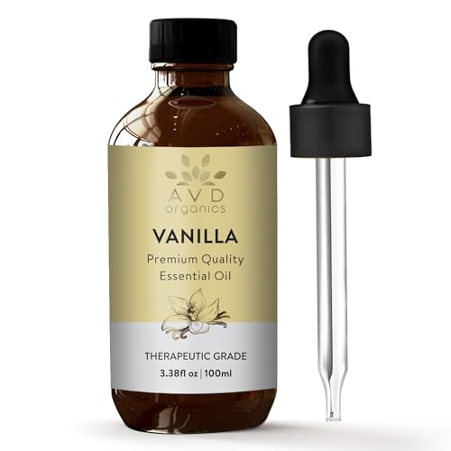 AVD Organics Vanilla Essential Oil - Natural Aromatherapy, Relaxation & Sleep - 3.38 fl. oz.