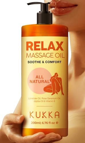 Kukka Relax Massage Oil - Hydrating & Nourishing, Infused with Lavender & Jojoba - 6.76 fl oz