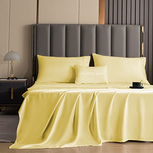 Whitney Home Textile King Size Sheet Set - Soft Bamboo Rayon, Cooling & Breathable - 4-Piece