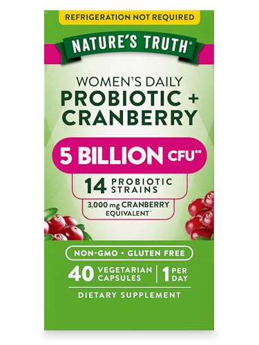 Nature's Truth Probiotic for Women - Daily Digestive Support, Non-GMO, Vegetarian - 40 Capsules