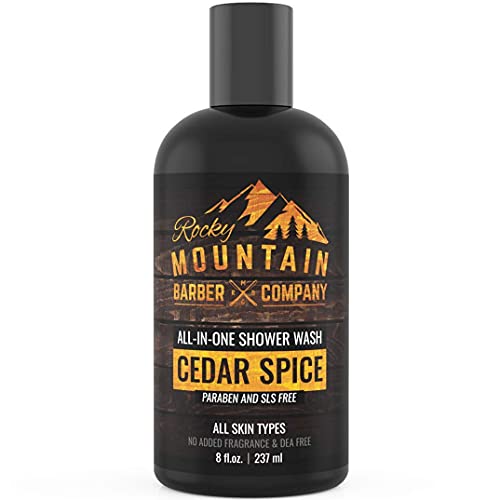 Rocky Mountain Barber Company Cedar Spice Body Wash - Five-in-One, Simple Ingredients - 8 oz