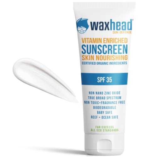 Waxhead Mineral Sunscreen - Non-Toxic Zinc Protection, Biodegradable & Tattoo Safe - 3oz