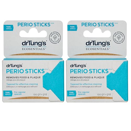 DrTung's Dental Care Kit - Plaque Remover & Gum Stimulator, Biodegradable Birch - 100 Count