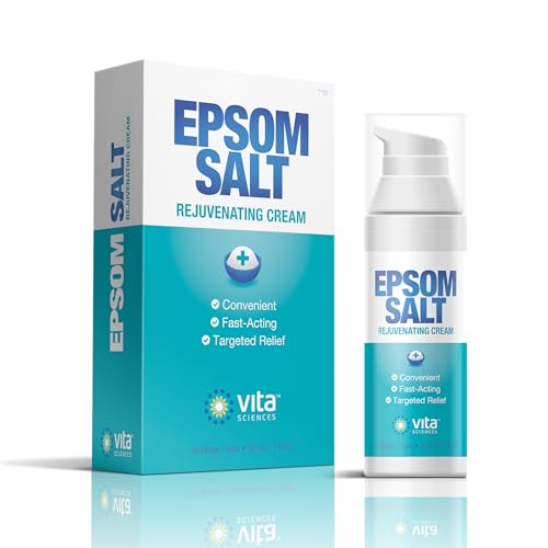 Vita Sciences Epsom Salt Cream - Relieves Muscle Tension, Hydrating Coconut Oil - 8oz