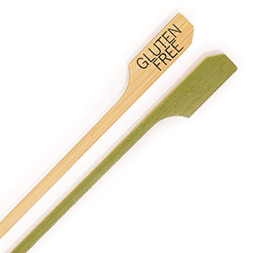 BambooMN Bamboo Skewer Picks - Gluten-Free Markers, Durable Design, 100 Count - 4.7"