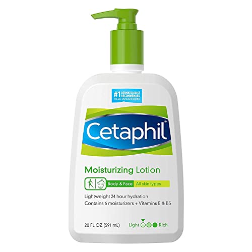 Cetaphil Body Lotion - 24-Hour Hydration, Non-Greasy, Vitamin E & B5 - 20 fl oz