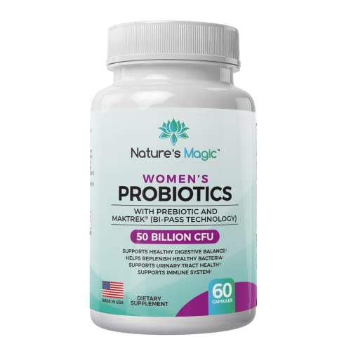 Magic V Probiotic for Women's Vaginal Health - 50 Billion CFU, Prebiotic & Cranberry - 60 Capsules