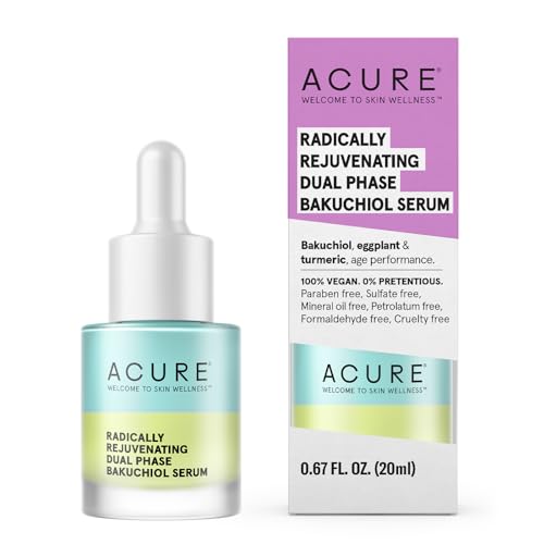 Acure Dual Phase Bakuchiol Serum - Anti-Aging, Hydrating Eggplant & Turmeric - 0.67 oz