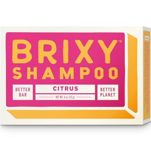 BRIXY Balance Shampoo Bar - Gently Removes Oil & Build-Up, pH Balanced, Vegan, Citrus - 3.5oz