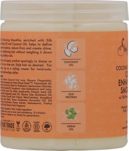 SheaMoisture Curl Enhancing Smoothie Hair Cream - Frizz Control, Softness & Shine - 20oz