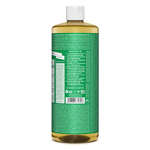 Dr. Bronner's Pure-Castile Liquid Soap - Organic & Fair Trade, Multi-Use, Vegan - Almond, 32oz