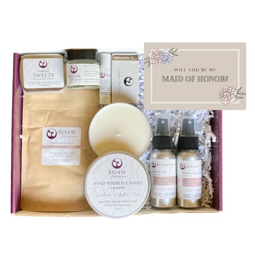 Will You Be My Maid of Honor Gift Set - Relaxation Spa Kit with Lavender Essential Oil