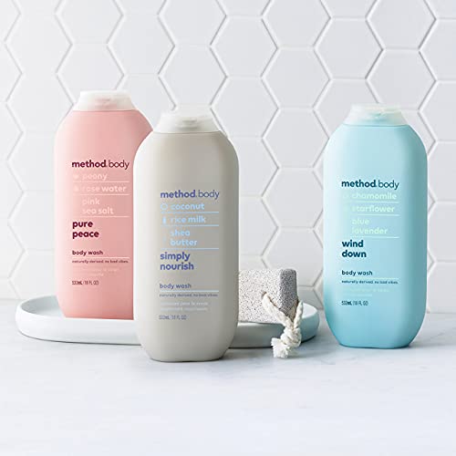 Method Body Wash - Moisturizing Coconut & Rice Milk, Paraben-Free, 65% Recycled Bottle - 18oz