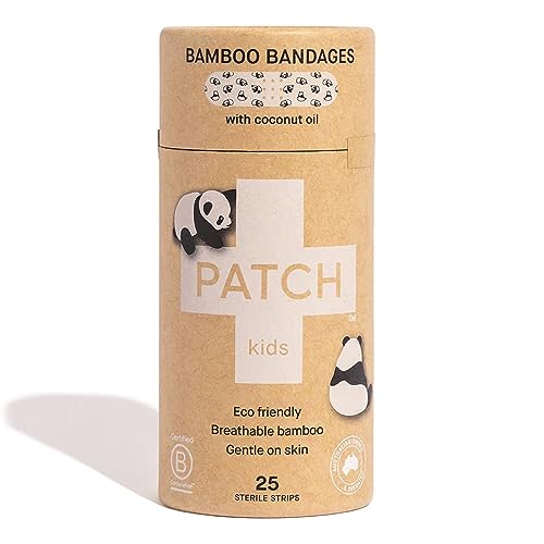 Patch Kids Bamboo Bandage Kit - Hypoallergenic, Non-Toxic, Cute Prints - 29 Count