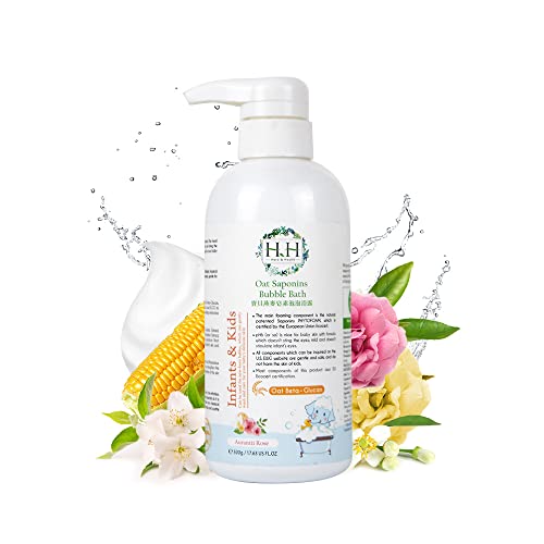 HH Oat Saponins Bubble Bath - Moisturizing Foam, EWG & Ecocert Certified - 500g Aurantii Rose