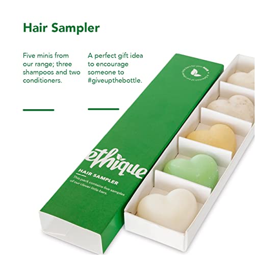 Ethique Hair Sampler - Vegan Shampoo & Conditioner Bars, Plastic-Free Travel Set - 5 Mini Bars