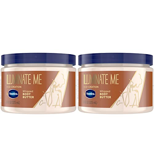 Vaseline Illuminate Me Body Butter - Deeply Moisturizing, Whipped Shea Butter, 11oz (Pack of 2)