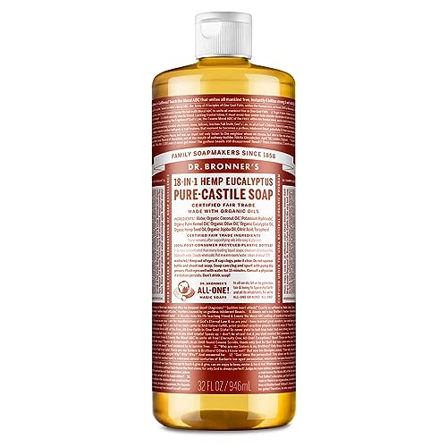 Dr. Bronner's Pure-Castile Liquid Soap - Organic, Fair Trade, Vegan, 18-in-1 Uses - Eucalyptus, 32oz