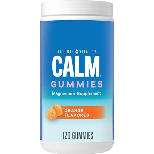 Natural Vitality Calm Magnesium Bundle - Vegan Anti-Stress Gummies, Orange Flavor - 120ct