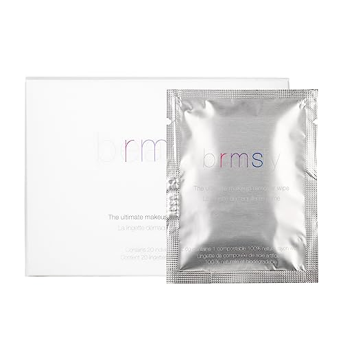 RMS Beauty Makeup Remover Wipes - Gentle Cleansing with Organic Coconut Oil, 20 Count