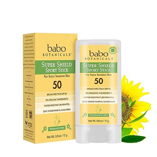 Babo Botanicals Sunscreen Stick - SPF 50, Natural Zinc, EWG Verified, Fragrance-Free - 3oz