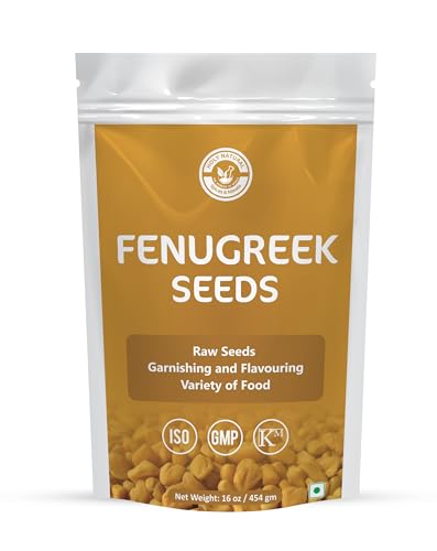 Holy Natural Organic Fenugreek Seeds - Immunity Booster, Non-GMO, Aromatic Spice - 454g