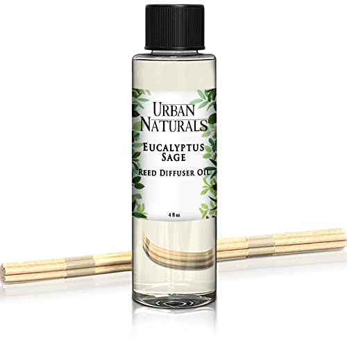 Urban Naturals Aromatherapy Reed Diffuser Refill - Soothing Eucalyptus & Sage Blend - 4 oz