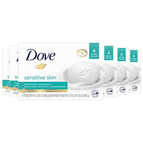 Dove Beauty Bar Soap - Hypoallergenic, Moisturizing Cleanser for Sensitive Skin - 24 Bars