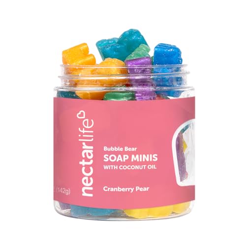 Nectar Life Kids Soap - Fun Bear Shape, Hydrating Coconut Oil, Sweet Cranberry Pear Aroma - 5oz