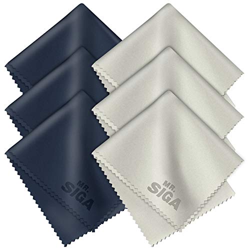 MR.SIGA Microfiber Cleaning Cloths - Soft, Lint-Free, Reusable for Screens & Glasses - 6 Pack, 6x7in