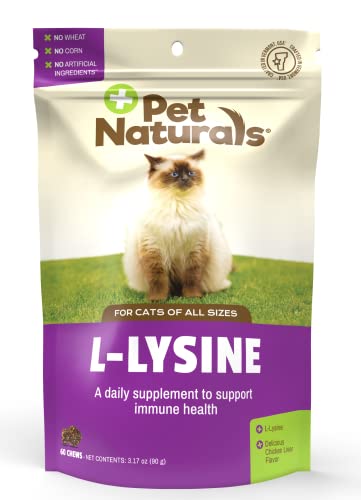 Pet Naturals L-Lysine Cat Supplement - Immune Support, Chicken Flavor, 60 Chews