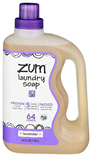 ZUM Lavender Laundry Detergent - Natural Disinfectant, Essential Oils, 64 Loads