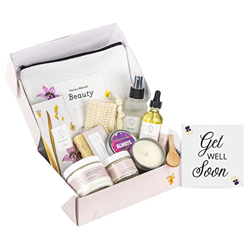 Lizush Bath & Body Gift Set - Pampering Lavender Spa Essentials, All-Natural Ingredients - 9 Pieces