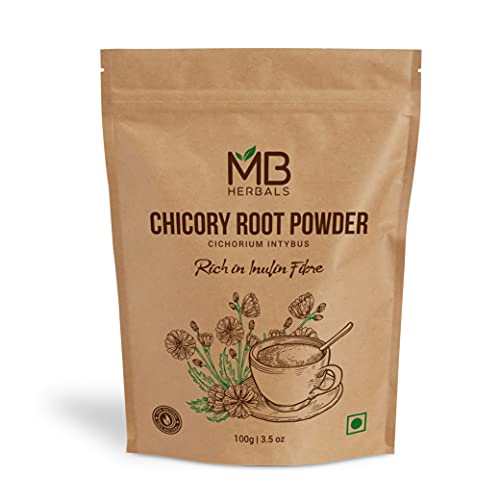 MB Herbals Instant Chicory Powder - Non-GMO, Gluten-Free, Caffeine-Free Coffee Substitute - 100g