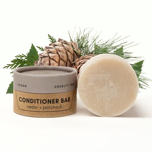 Zero Waste MVMT Conditioner Bar - Nourishing, Vegan, Tox-Free, Cedar + Patchouli - 50-75+ Washes