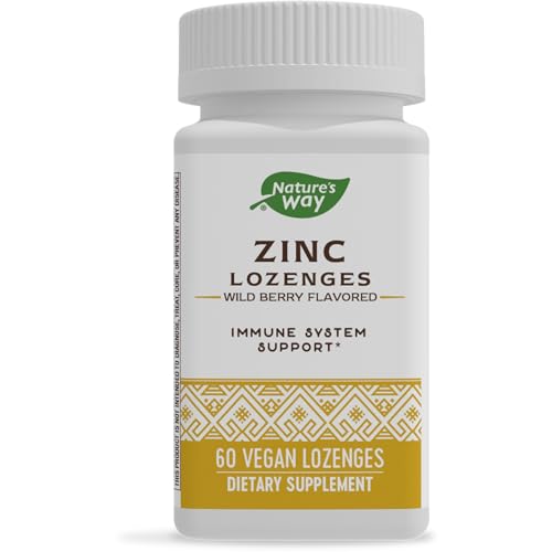 Zinc Lozenges | Immune Support, 100 mg Vitamin C, 23 mg Zinc, Wild Berry Flavor, 60 Count