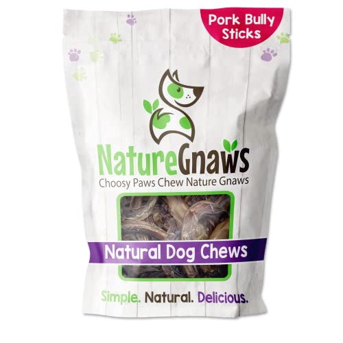 Nature Gnaws Dog Treat - Long Lasting Pork Bully Stick Pretzels, Rawhide-Free, 15 Count