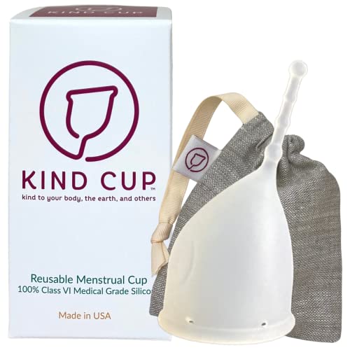 Kind Cup Menstrual Cup - Comfortable, Ergonomic Design for All Cervix Types - Small, Clear