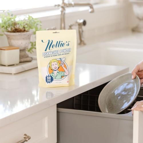 Nellie's Dishwasher Powder Bundle - Grease-Busting, Plant-Based Formula - 50 & 100 Scoops