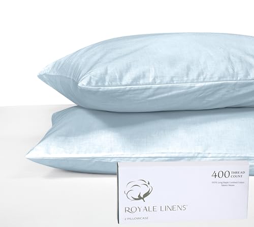 Royale Linens Pillowcase Set - Luxuriously Soft 100% US Cotton, OEKO-TEX Certified - 2 Pack, 20"x26"