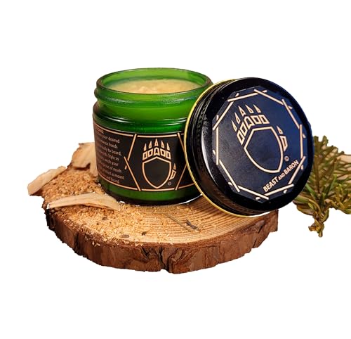 Beast and Baron Premium Beard Balm - All Natural, Small Batch, Cedarwood Scent - 2 Fl Oz