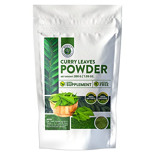 Henna Cosmetics Herbal Supplement - Natural Curry Leaves Powder for Hair & Cooking - 200g