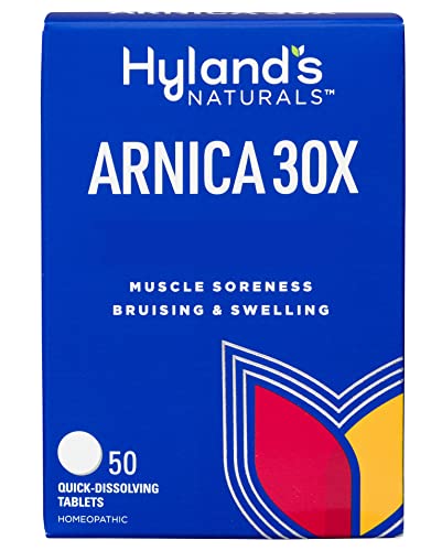 Hyland's Arnica Montana Muscle Balm - Natural Relief from Bruising & Soreness - 50 Quick Tablets