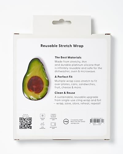 W&P Reusable Silicone Stretch Wrap - Versatile Food Storage, BPA Free - 3 Sizes: 7x8, 10x11, 13x14