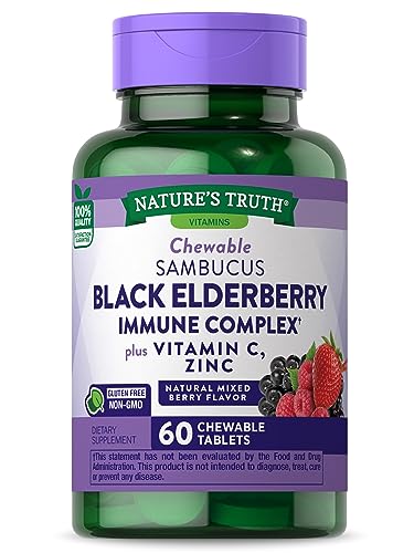 Nature's Truth Elderberry Immune Complex - Supports Immunity with Vitamin C & Zinc - 60 Tablets