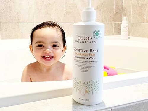 Babo Botanicals Baby Body Wash - Gentle Foam for Sensitive Skin, EWG Verified - 8oz